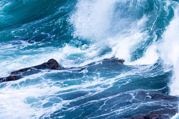 wave blue sea rough