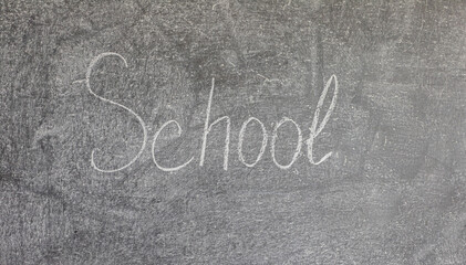 school. inscription on a blackboard with chalk