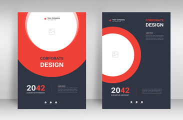 Red color Scheme Background Business Book Cover Design Template in A4. Can be adapt to Brochure, Annual Report, Corporate Presentation, Portfolio, Flyer, Magazine, Poster, Banner, Website.