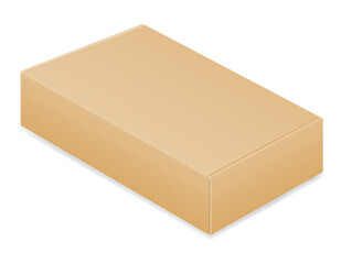 brown cardboardfor packaging goods and gifts box vector illustration