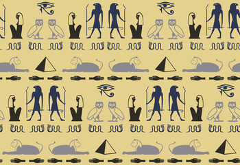 Ethnic egyptian symbols alphabet elements