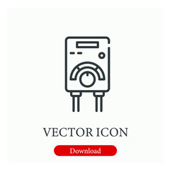 Water heater vector icon.  Editable stroke. Linear style sign for use on web design and mobile apps, logo. Symbol illustration. Pixel vector graphics - Vector