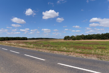 Country road in Ile-De-France region. Buno-Bonnevaux village