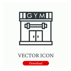 Leisure center vector icon.  Editable stroke. Symbol in Line Art Style for Design, Presentation, Website or Apps Elements. Pixel vector graphics - Vector