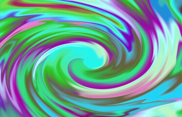 Illustration of purple and green artistic bursting swirl abstract background