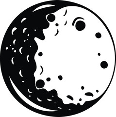 Illustration cosmic silhouette moon vector. Vector illustration