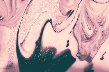 Japanese SAKURA. Rose, pinky, gold brush.Beautiful ONYX, painting. Treasury of art. Swirls of marble. Abstract fantasia with golden powder. Extra special and luxurious-ORIENTAL ART. Ripples of agate. 