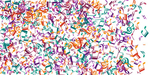 Music note symbols vector wallpaper. Melody