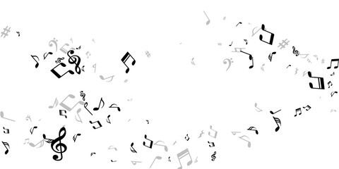 Musical notes cartoon vector illustration. Melody