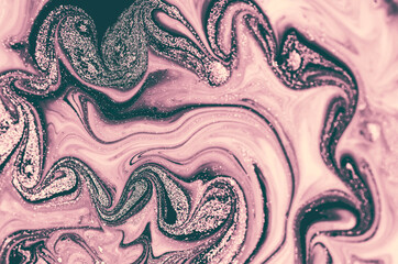 Japanese SAKURA. Rose, pinky, gold brush.Beautiful ONYX, painting. Treasury of art. Swirls of marble. Abstract fantasia with golden powder. Extra special and luxurious-ORIENTAL ART. Ripples of agate. 