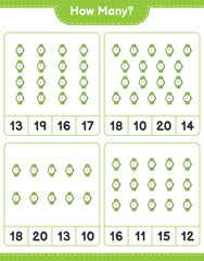 Counting game, how many Watches. Educational children game, printable worksheet, vector illustration