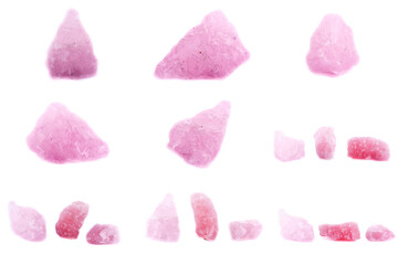 Collection of stone mineral pink quartz