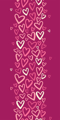 Lovely hand drawn doodle hearts background, cute romantic seamless pattern, great for textile, banners, wallpapers, wrapping - vector design
