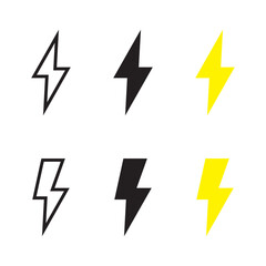 Lightning icons Vector EPS 10 illustration.