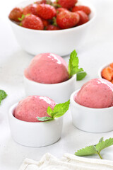 Strawberry ice cream scoop