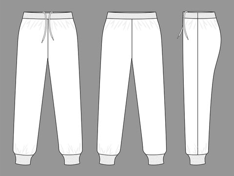 Track Pants Fashion Flat Sketch Template StockVektorgrafik Lizenzfrei  1359034208  Shutterstock