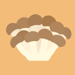 シンプルなシメジのイラスト フラットデザイン