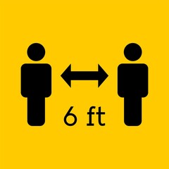Social distancing icon vector.Keep distance.Preventing covid-19