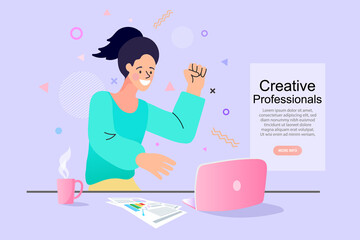 Online work from home meeting. Vector Illustrations flat design concept video conference. EPS10.