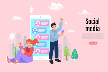 Social media network services, online supporter agents. Customer support. Isolated flat vector illustration icons set.