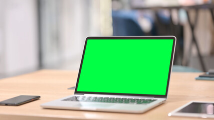 Laptop with Green Chroma Key Screen