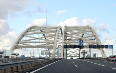 Naklejka premium Van Brienenoordbrug bridge on motorway A16 in Rotterdam