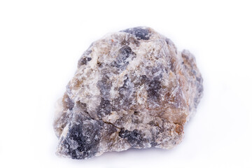 macro cordierite stone on a white background