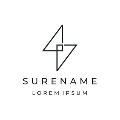 abstract bolt lightning house logo design inspiration custom logo design vector