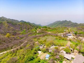 Fototapeta na wymiar Huangyu Temple Village in the Qinling Mountain