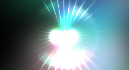 Dynamic moving burst of light. Beautiful shinning background of colorful lights. Vibrant energy display of a star with glowing light rays and particles.