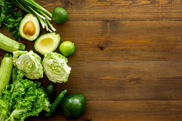 Vitamin green vegetables diet. Raw vegetarian food
