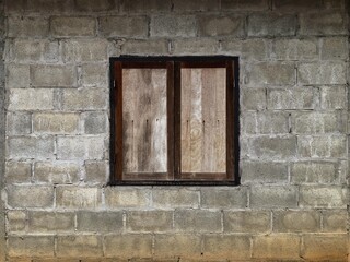 old wooden window on wall