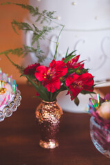 vase with decorative flower arrangement 