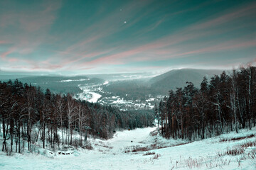 sunset in the mountains