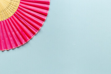 Japanese style hand fan made of bamboo and paper