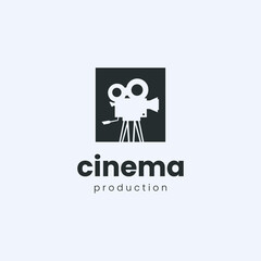 Cinema Camera Logo design vector template. Film Video service company Logotype concept icon