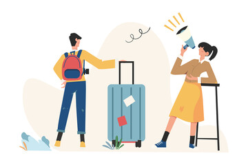 Vacation planning, business trip, trip, suitcase and tourism set, hand luggage, travel, tour