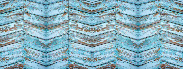Background of an old blue painted wooden wall from boards, pattern