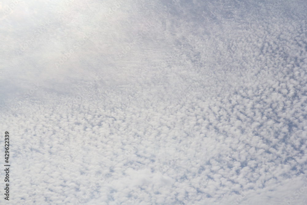 Sticker cirrocumulus cloud. white cloud background and texture. strange cloud shape.