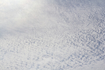 cirrocumulus cloud. white cloud background and texture. strange cloud shape. - obrazy, fototapety, plakaty