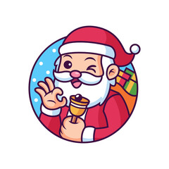 Cute Santa Claus Cartoon. Vector Icon Illustration, Isolated on Premium Vector