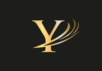 Premium Y logo design, Y letter logo with modern trendy. Y logo design - obrazy, fototapety, plakaty