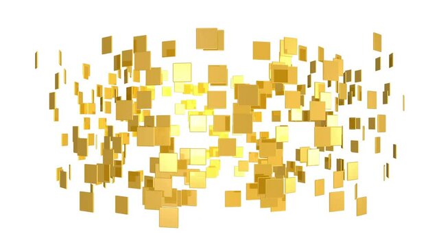 Wirbel aus goldenen Quadraten