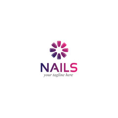 Nails logo design template