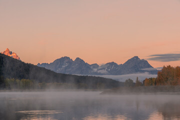 Scenic Reflection Landscape in Grand Teton National Park Wyoming in Autumn