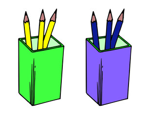 pencils cup illustration vector clip-art  element