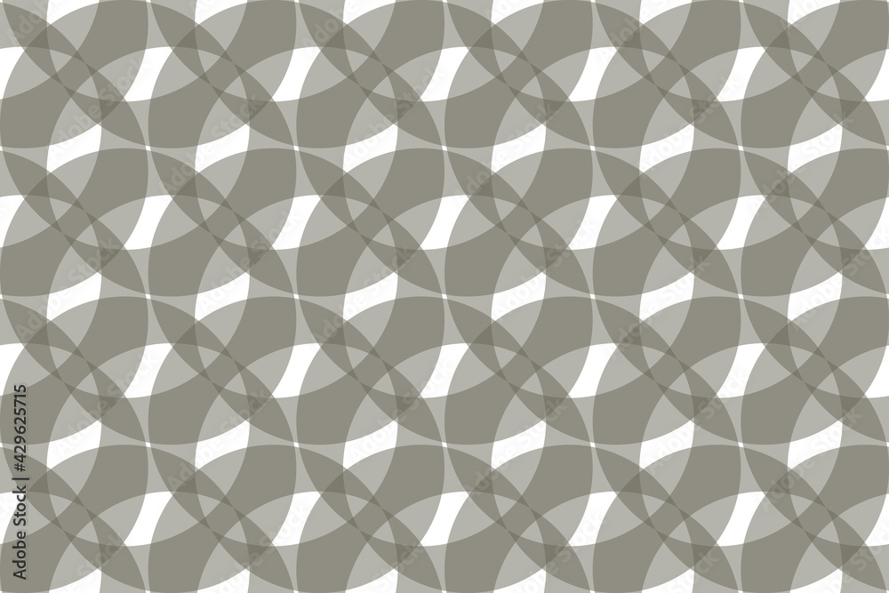 Wall mural seamless abstract background pattern made with transparent crescent shapes. traditional, dynamic vec