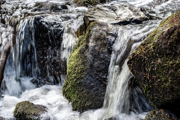 waterfall in the forest, nacka, sverige, stockholm, sweden