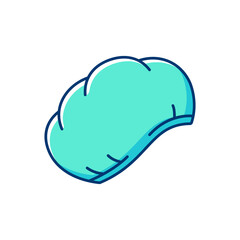 Disposable surgical cap RGB color icon. Protective wear for head. Doctor uniform. Sterile nurse suit. Hospital professional equipment. Quarantine safety. Disposable PPE. Isolated vector illustration