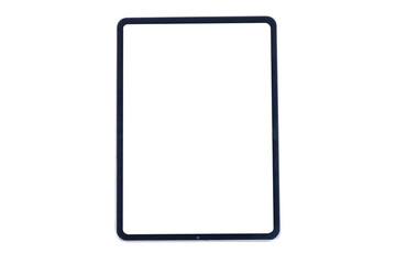 Black tablet computer blank screen isolated on over white background